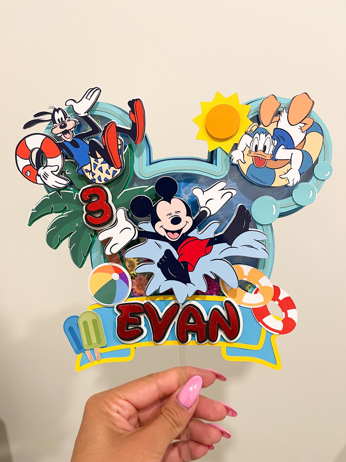 Mickey & Minnie Pool Party Cake Toppers