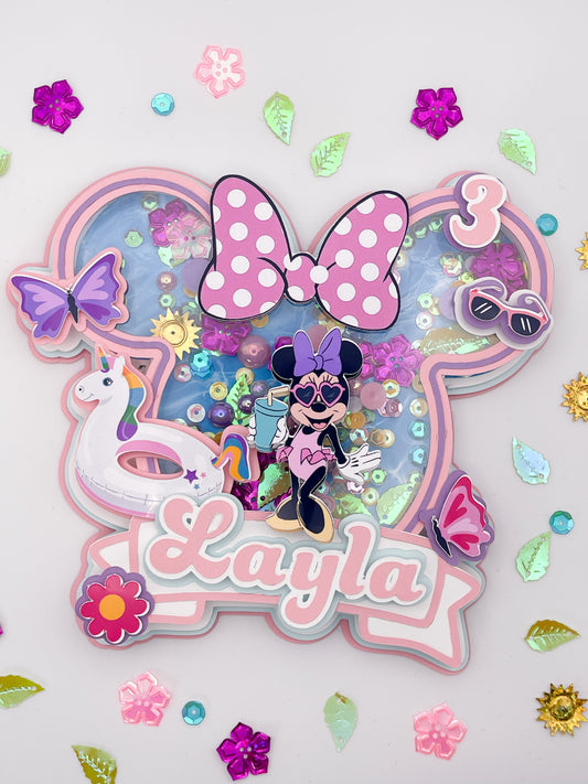 Mickey & Minnie Pool Party Cake Toppers