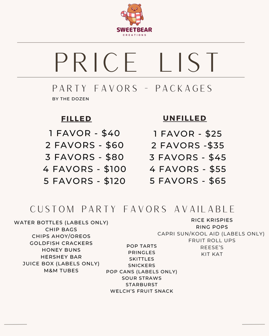 Party Favours - Snacks & Labels